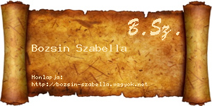 Bozsin Szabella névjegykártya